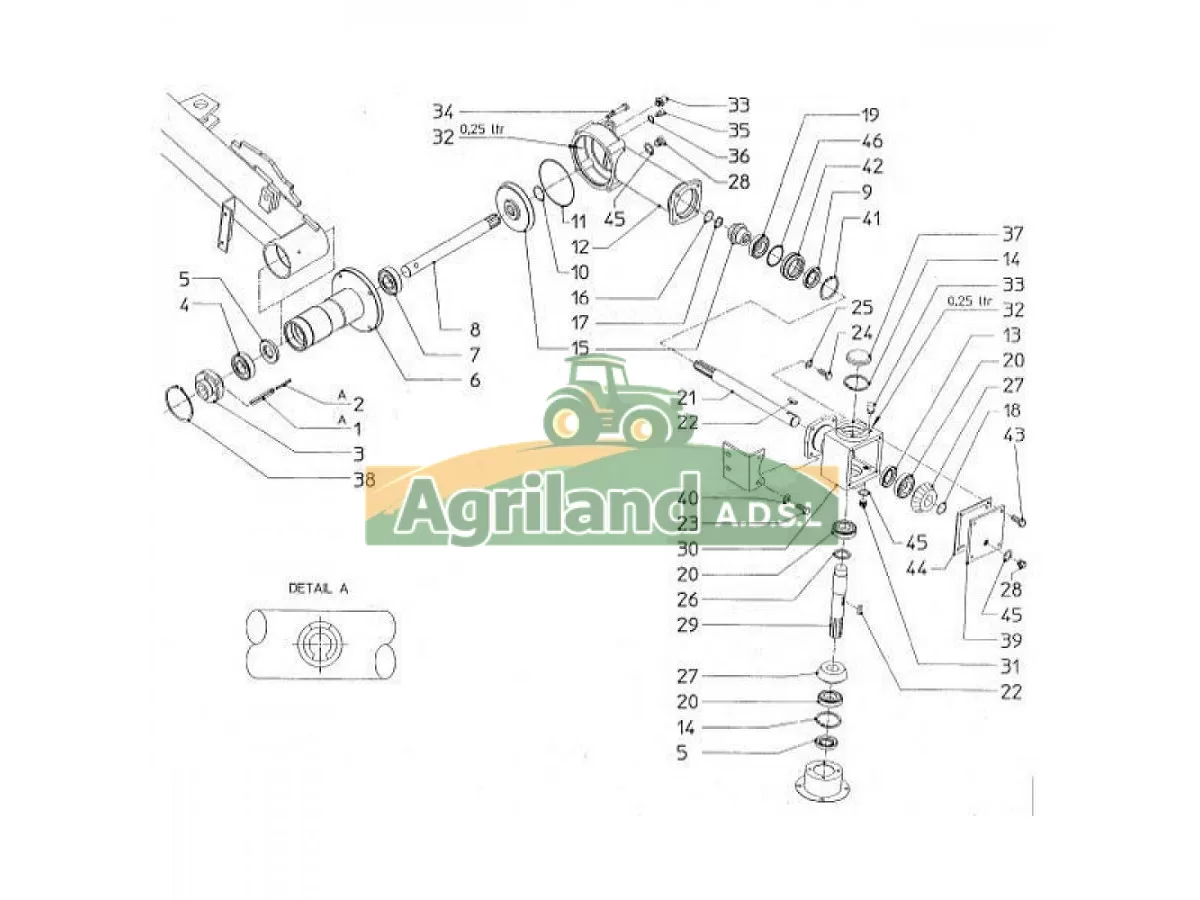BOITIER COMPLET RENVOI D ANGLE AVEC COUPLE CONIQUE Z12/32 LP : 1834